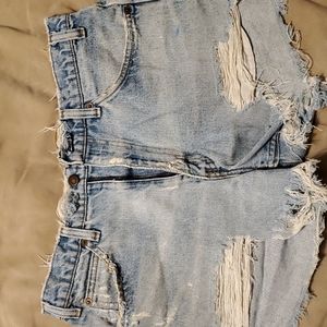 Levi's RETRO distressed blue Jean Shorts